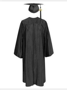 Unisex Classic Black Graduation Gown & Cap Set